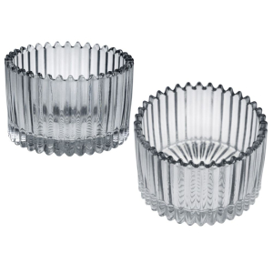 Świecznik szklany TeaLight Gray 4cm RAVI